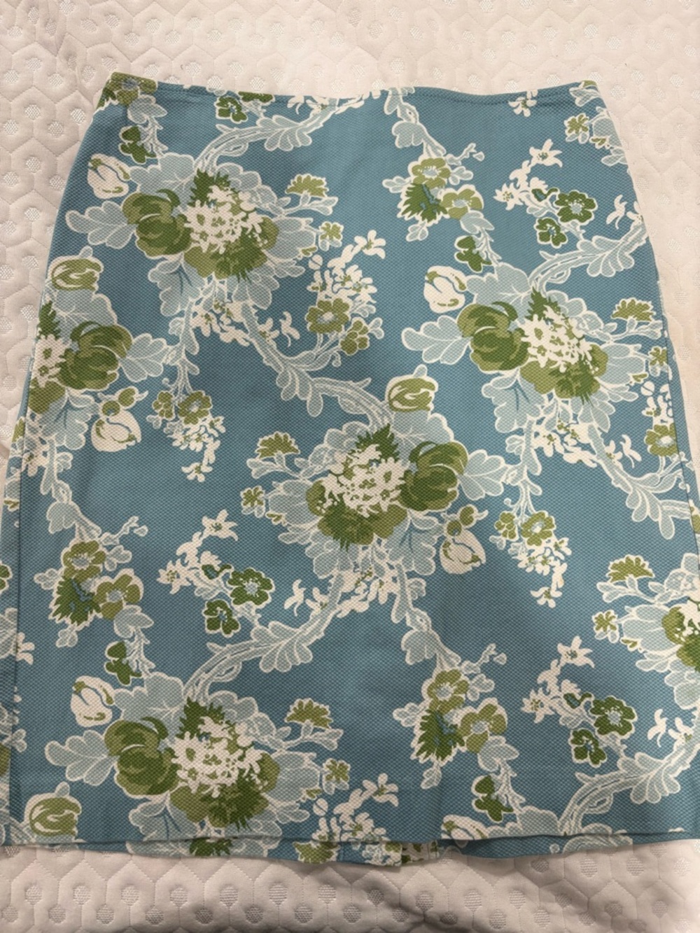 Talbots Petite Floral Skirt in Teal, Blue and Green